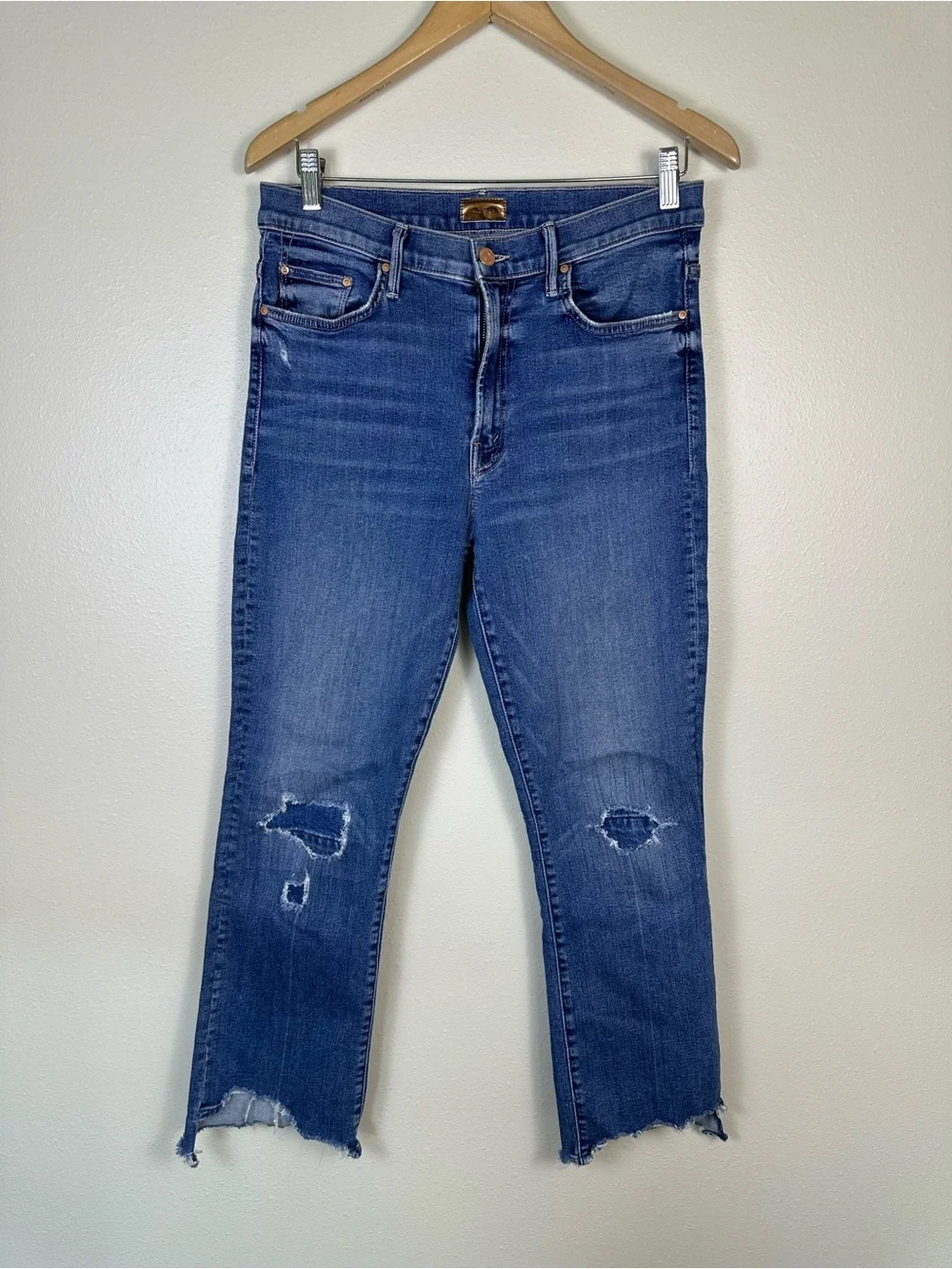 MOTHER The Insider Crop Step Chew in Dancing On Coals Women‎ 31 Denim Jeans